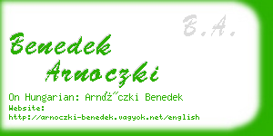 benedek arnoczki business card